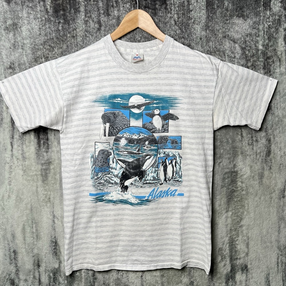 Vintage 80's Alaska Shirt Size L Miller Wildlife Art T-Shirt Single Stitch